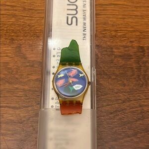 Swatch Gold and Multicolor Smartwatch